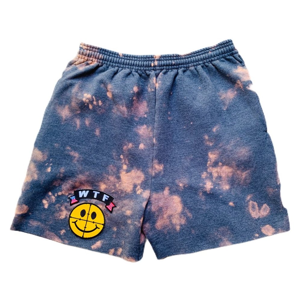 WTF BLEACH DYED SWEAT SHORTS & MATCHING SCRUNCHIE